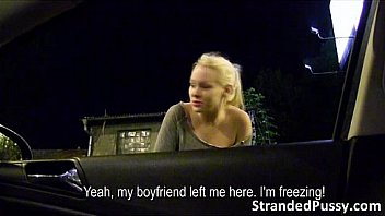 Damn sexy blonde amateur hitch hikes and gets fucked in the car